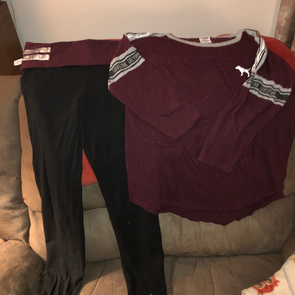 VS yoga Pant/Shirt size lg